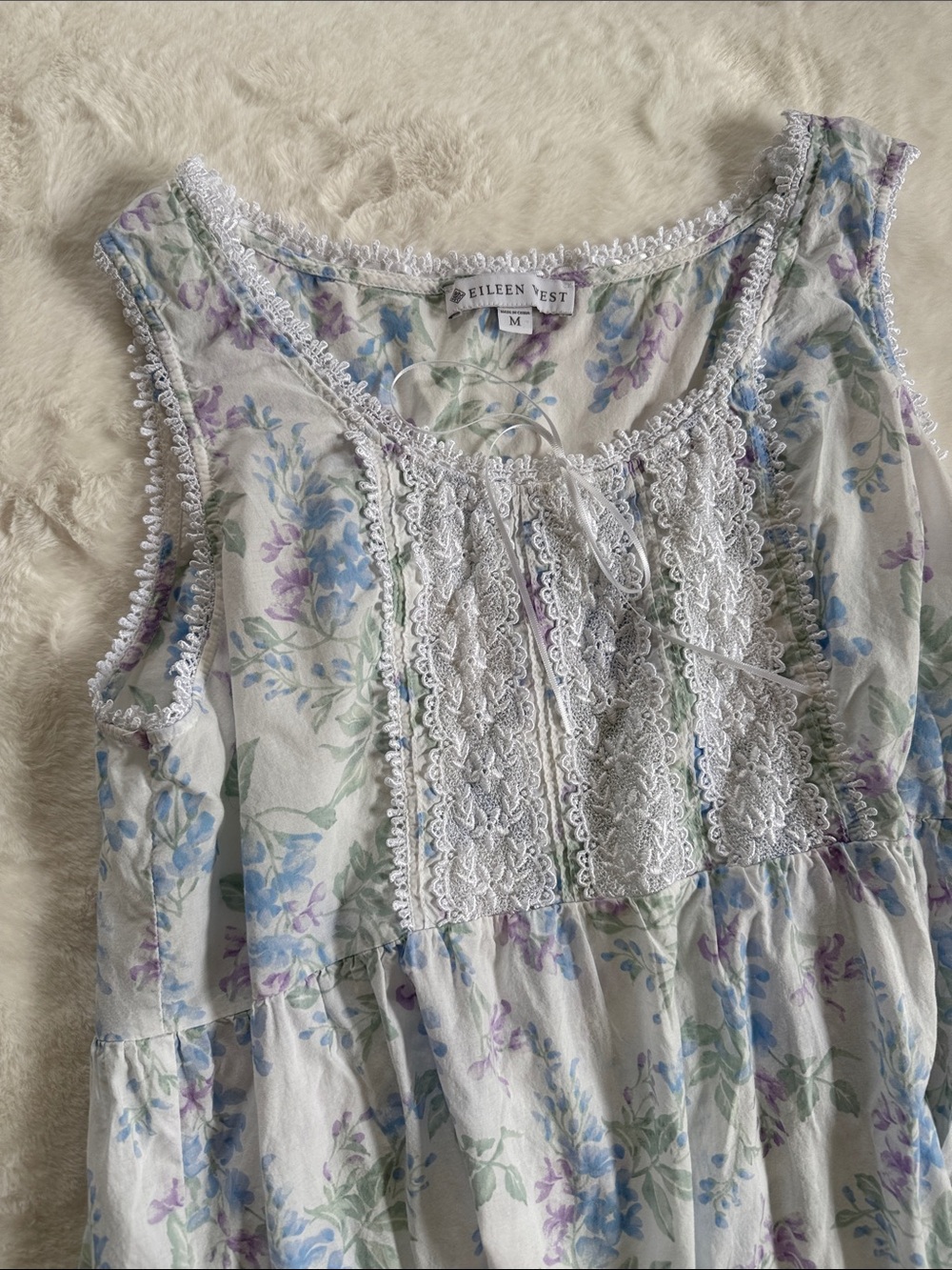 EILEEN WEST LUPINE GARDEN THE "ALEXANDRA" COTTON NIGHTGOWN - Picture 5 of 5